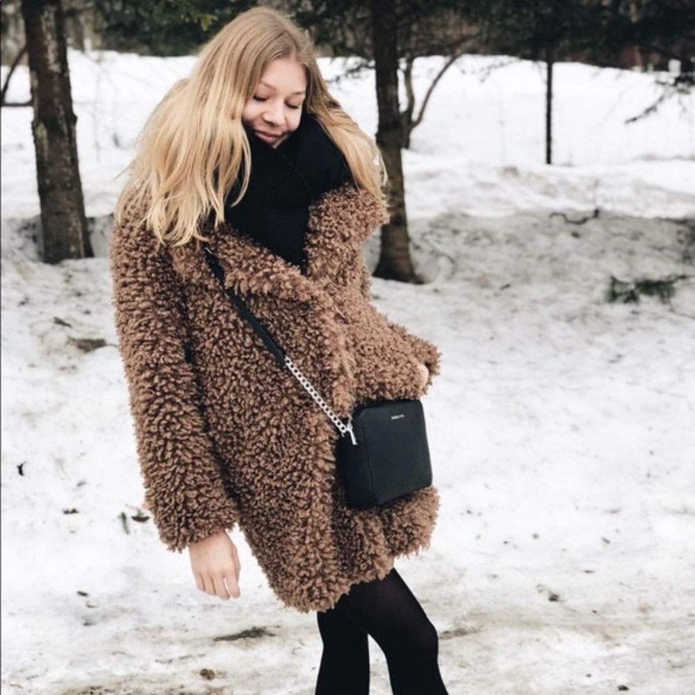 Zara Brown Teddy Jacket